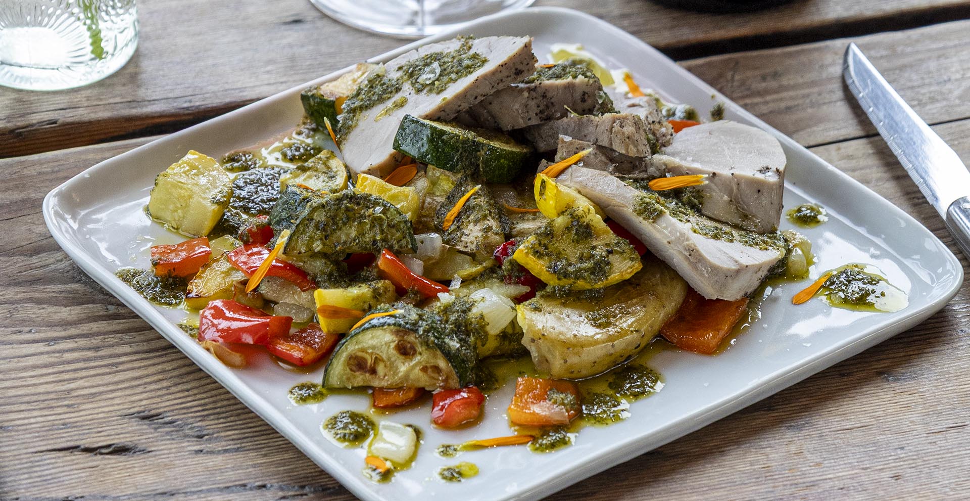 Roasted Pork Tenderloin with Oregano Chimichurri